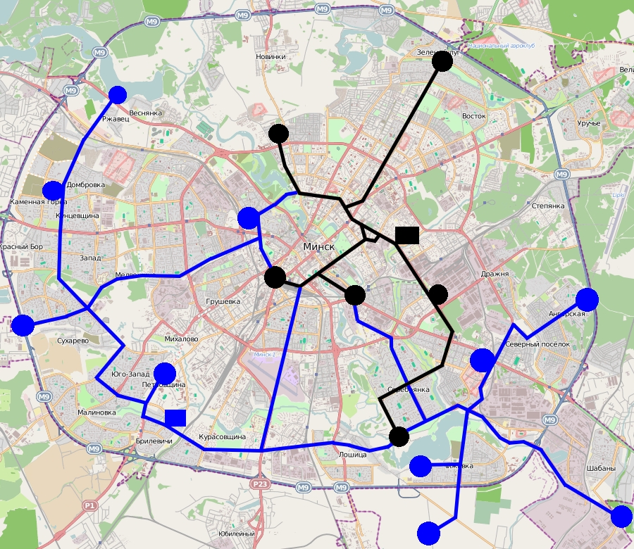 Схема транспорта минск